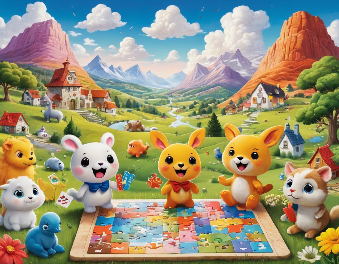A colorful and engaging collage of various casual game elements such as cute characters, vibrant landscapes, and simplistic icons. Include playful graphics like puzzle pieces, card games, and whimsical creatures, showcasing a diverse group of players enjoying these games together, set against a bright, cheerful backdrop. The image should evoke a sense of fun and inclusivity. super-realistic. vibrant colors. white background.